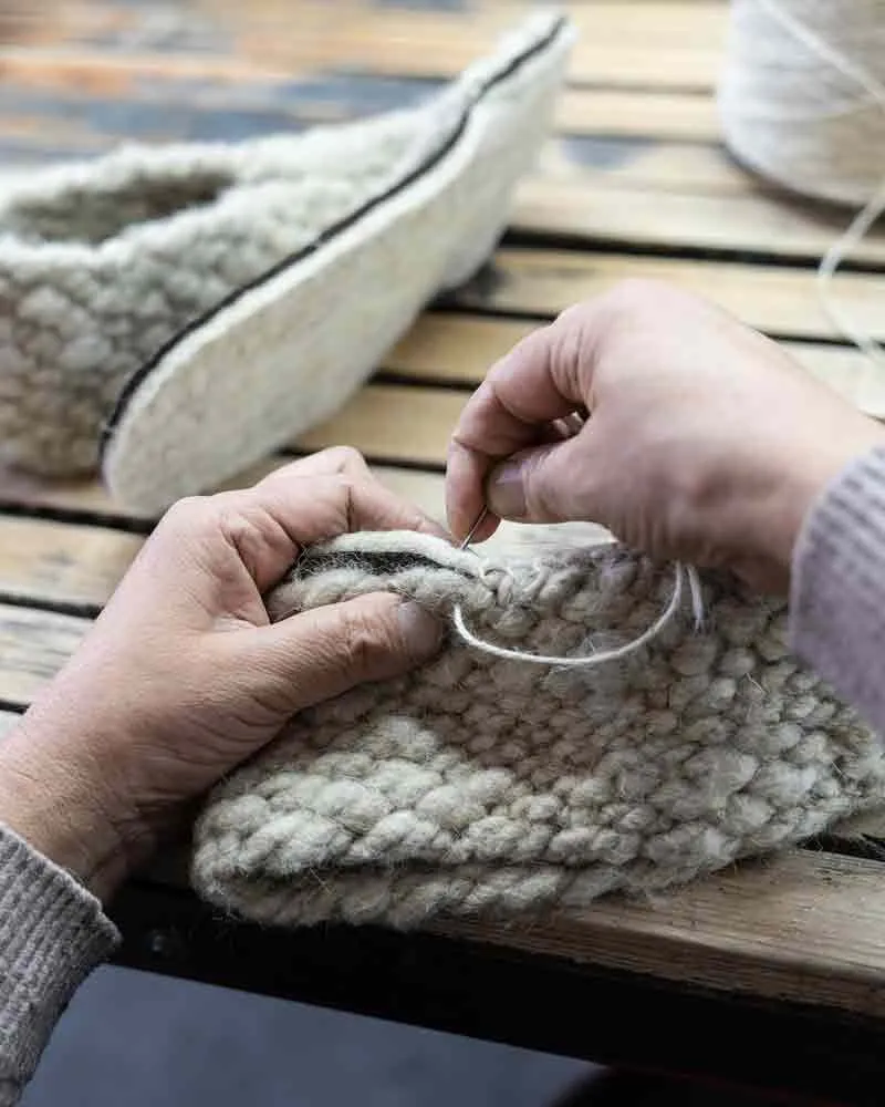 WoolFit® Woolies hand-woven Wool Slippers for Women, sand
