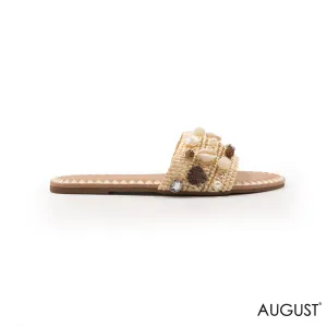 WOVEN STRAPR FLAT SLIPPER WITH DETAILS SHELLS