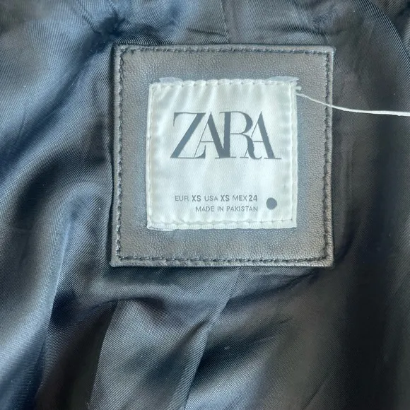 Zara Women's Black Faux Leather Jacket